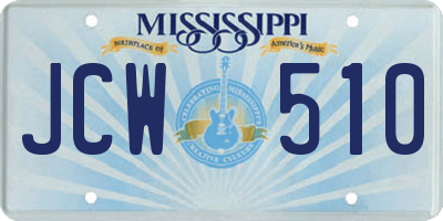 MS license plate JCW510