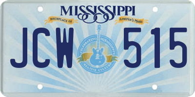 MS license plate JCW515