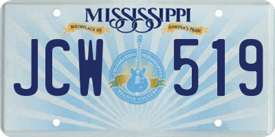 MS license plate JCW519