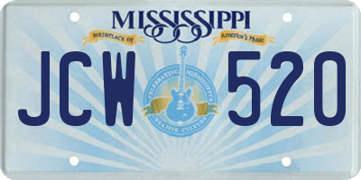 MS license plate JCW520