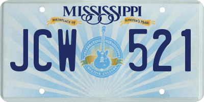 MS license plate JCW521