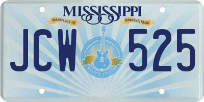 MS license plate JCW525