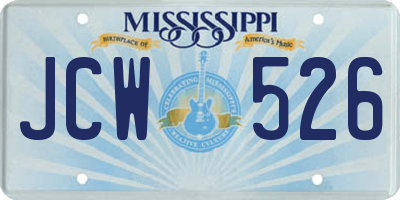 MS license plate JCW526