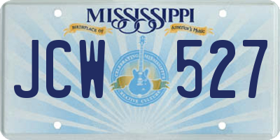 MS license plate JCW527