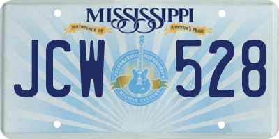 MS license plate JCW528