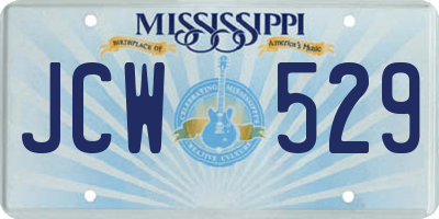 MS license plate JCW529