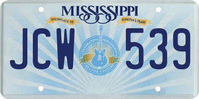 MS license plate JCW539