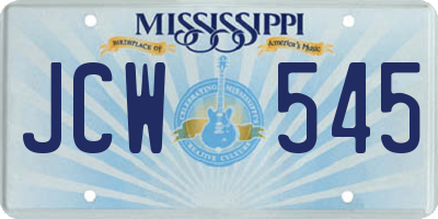 MS license plate JCW545