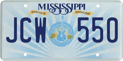 MS license plate JCW550