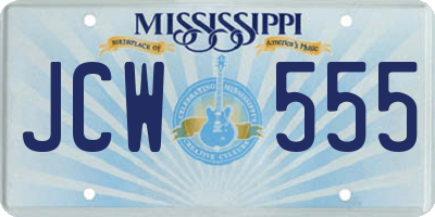 MS license plate JCW555