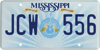 MS license plate JCW556