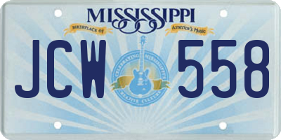MS license plate JCW558