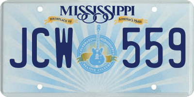 MS license plate JCW559
