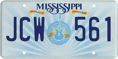 MS license plate JCW561