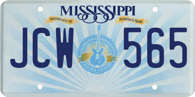 MS license plate JCW565
