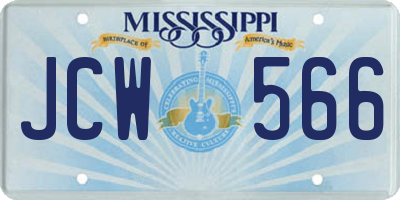 MS license plate JCW566