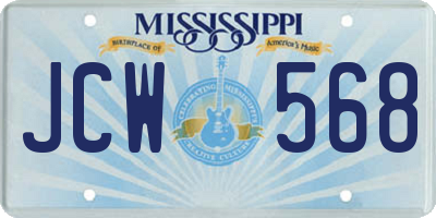MS license plate JCW568