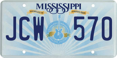 MS license plate JCW570