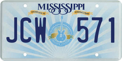 MS license plate JCW571