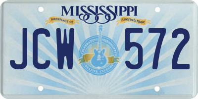 MS license plate JCW572