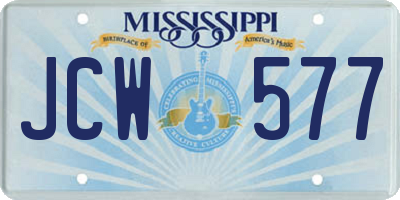 MS license plate JCW577