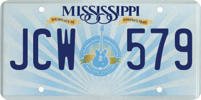 MS license plate JCW579
