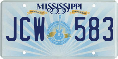 MS license plate JCW583