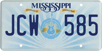 MS license plate JCW585