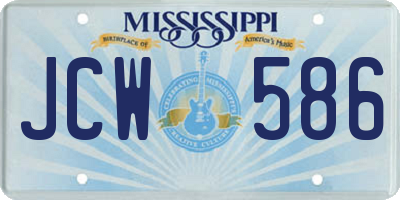 MS license plate JCW586
