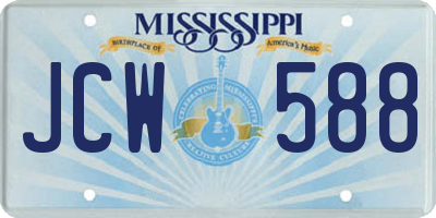 MS license plate JCW588