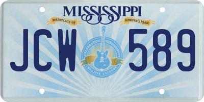 MS license plate JCW589