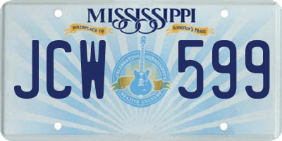 MS license plate JCW599