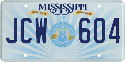 MS license plate JCW604