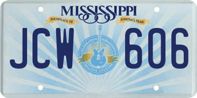 MS license plate JCW606
