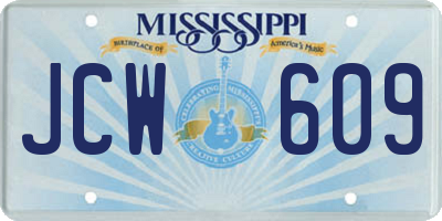 MS license plate JCW609