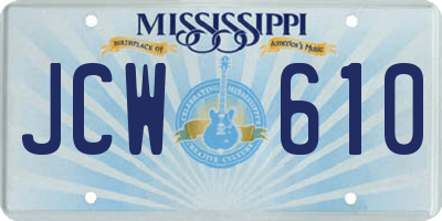MS license plate JCW610