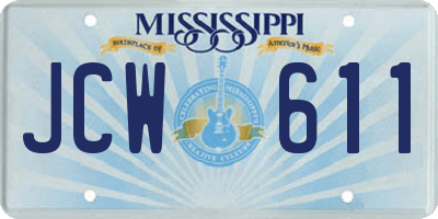 MS license plate JCW611