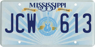 MS license plate JCW613