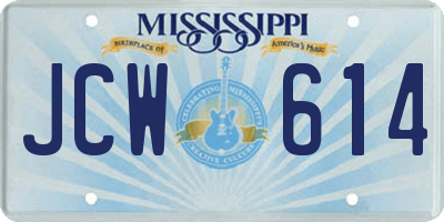MS license plate JCW614