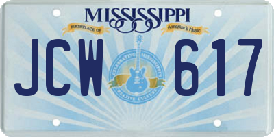 MS license plate JCW617