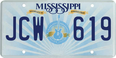 MS license plate JCW619