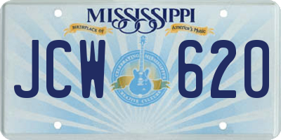 MS license plate JCW620
