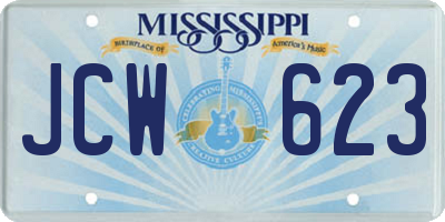 MS license plate JCW623