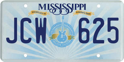 MS license plate JCW625