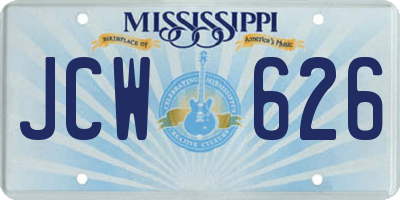 MS license plate JCW626