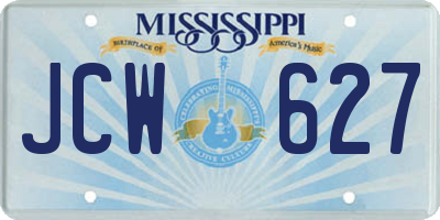 MS license plate JCW627