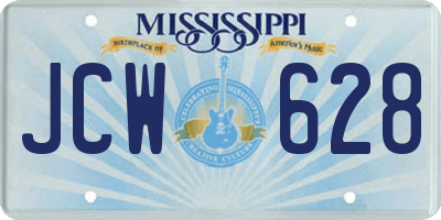 MS license plate JCW628