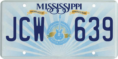 MS license plate JCW639