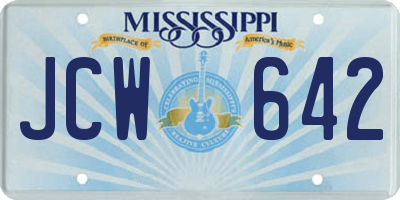MS license plate JCW642