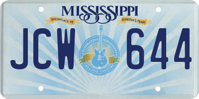 MS license plate JCW644
